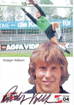 Rüdiger Vollborn  2.11.1985  Bayer 04 Leverkusen Fußball Autogrammkarte original signiert 