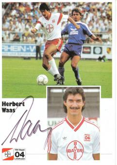 Herbert Waas  1.8.1986  Bayer 04 Leverkusen Fußball Autogrammkarte original signiert 