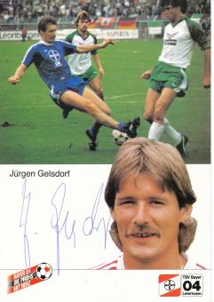 Jürgen Gelsdorf  1.1.1985  Bayer 04 Leverkusen Fußball Autogrammkarte original signiert 