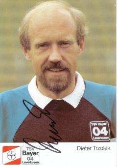 Dieter Trzolek  1.8.1989  Bayer 04 Leverkusen Fußball Autogrammkarte original signiert 