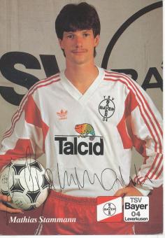 Mathias Stammann  25.08.1992  Bayer 04 Leverkusen Fußball Autogrammkarte Druck signiert 