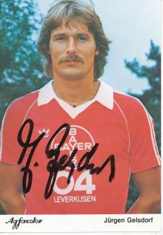 Jürgen Gelsdorf  Bayer 04 Leverkusen Fußball Autogrammkarte Druck signiert 