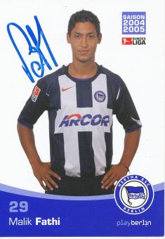 Malik Fathi  2004/2005  Hertha BSC Berlin  Fußball Autogrammkarte original signiert 