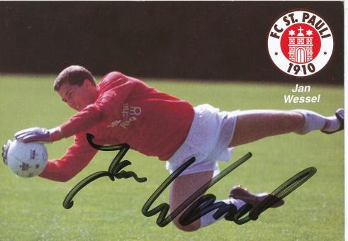 Jan Wessel  1990/1991  FC St.Pauli  Fußball Autogrammkarte original signiert 