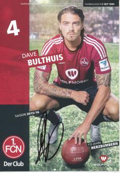 Dave Bulthuis  2015/2016  FC Nürnberg  Fußball Autogrammkarte original signiert 