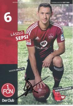 Laszlo Sepsi  2015/2016  FC Nürnberg  Fußball Autogrammkarte original signiert 