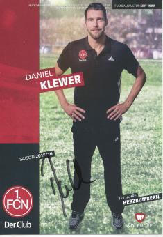 Daniel Klewer  2015/2016  FC Nürnberg  Fußball Autogrammkarte original signiert 
