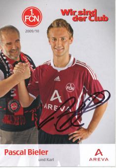 Pascal Bieler   2009/2010  FC Nürnberg  Fußball Autogrammkarte original signiert 