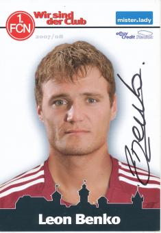 Leon Benko  2007/2008  FC Nürnberg  Fußball Autogrammkarte original signiert 