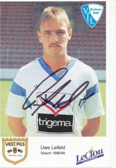Uwe Leifeld  1988/1989  VFL Bochum  Fußball Autogrammkarte original signiert 