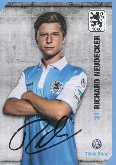 Richard Neudecker  2014/2015  1860 München Fußball Autogrammkarte original signiert 