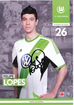 Felipe Lopes  2013/2014  VFL Wolfsburg  Fußball Autogrammkarte original signiert 