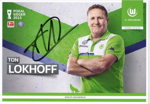 Ton Lokhoff  2015/2016  VFL Wolfsburg  Fußball Autogrammkarte original signiert 