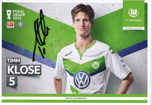 Timm Klose  2015/2016  VFL Wolfsburg  Fußball Autogrammkarte original signiert 