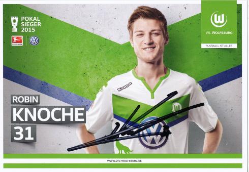 Robin Knoche  2015/2016  VFL Wolfsburg  Fußball Autogrammkarte original signiert 