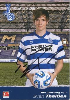 Sven Theißen  2010/2011  MSV Duisburg  Fußball Autogrammkarte original signiert 