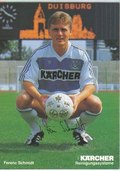 Ferenc Schmidt  1991/1992  MSV Duisburg  Fußball Autogrammkarte Druck signiert 