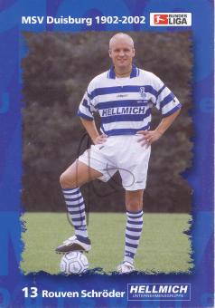 Rouven Schröder  2002/2003  MSV Duisburg  Fußball Autogrammkarte original signiert 