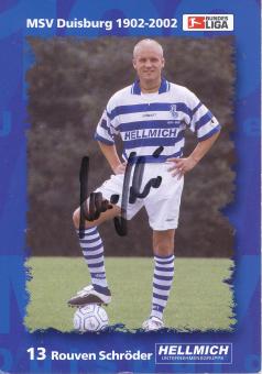 Rouven Schröder  2002/2003  MSV Duisburg  Fußball Autogrammkarte original signiert 