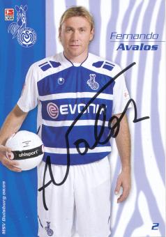 Fernando Avalos  2008/2009  MSV Duisburg  Fußball Autogrammkarte original signiert 