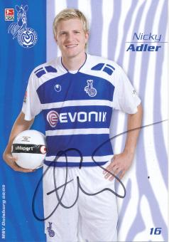 Nicky Adler  2008/2009  MSV Duisburg  Fußball Autogrammkarte original signiert 