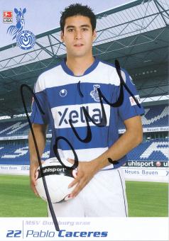 Pablo Caceres  2007/2008  MSV Duisburg  Fußball Autogrammkarte original signiert 