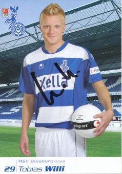 Tobias Willi  2007/2008  MSV Duisburg  Fußball Autogrammkarte original signiert 