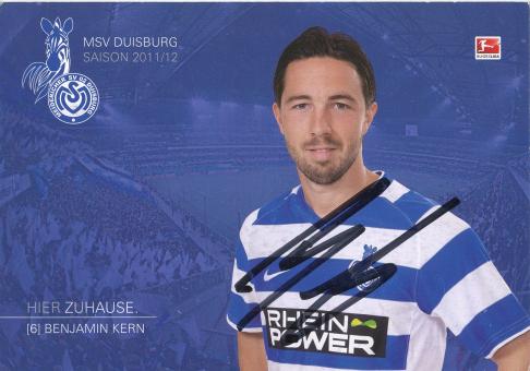 Benjamin Kern  2011/2012  MSV Duisburg  Fußball Autogrammkarte original signiert 