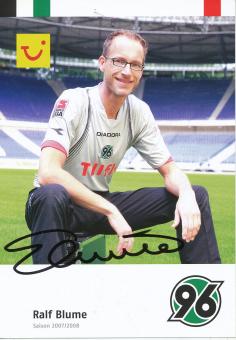 Ralf Blume  2007/2008  Hannover 96  Fußball Autogrammkarte original signiert 