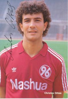 Christos Orkas  1989/1990  Hannover 96  Fußball Autogrammkarte Druck signiert 