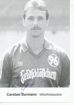 Carsten Surmann  1986/1987  Hannover 96  Fußball Autogrammkarte original signiert 