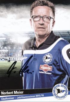 Norbert Meier   2015/2016  Arminia Bielefeld  Fußball Autogrammkarte original signiert 