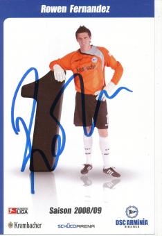 Rowen Fernandez  2008/2009  Arminia Bielefeld  Fußball Autogrammkarte original signiert 