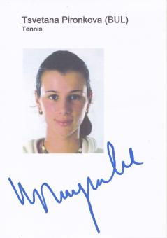 Tsvetana Pironkova  Bulgarien  Tennis  Blankokarte original signiert 