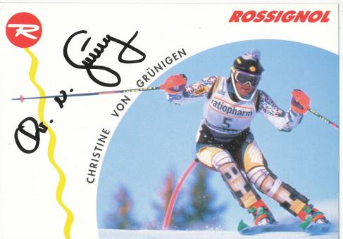 Christine von Grünigen  Schweiz  Ski Alpin  Autogrammkarte original signiert 