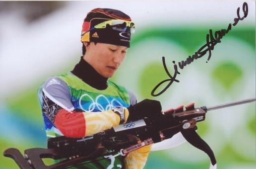 Simone Hauswald   Biathlon Autogramm Foto original signiert 