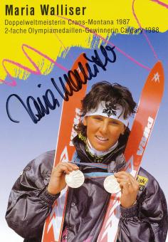 Maria Walliser  Schweiz   Ski Alpin Autogrammkarte original signiert 