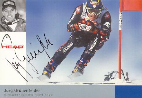Jürg Grünenfelder  Schweiz  Ski Alpin Autogrammkarte  original signiert 