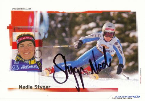 Nadia Styger  Schweiz  Ski Alpin Autogrammkarte  original signiert 