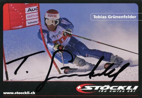 Tobias Grünenfelder  Schweiz   Ski Alpin Autogrammkarte  original signiert 