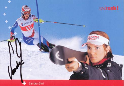 Sandra Gini  Schweiz   Ski Alpin Autogrammkarte  original signiert 