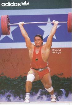Manfred Nerlinger  Gewichtheben  Autogrammkarte  original signiert 
