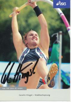 Carolin Hingst  Leichtathletik  Autogrammkarte original signiert 