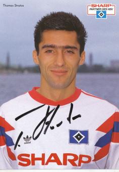 Thomas Stratos  1990/1991  Hamburger SV  Fußball Autogrammkarte original signiert 