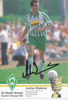 Andree Wiedener  1994/1995  SV Werder Bremen  Fußball Autogrammkarte original signiert 