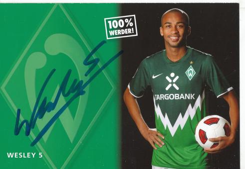 Wesley   2010/2011  SV Werder Bremen  Fußball Autogrammkarte original signiert 