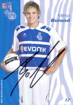Mirko Boland  2008/2009  MSV Duisburg  Fußball Autogrammkarte original signiert 