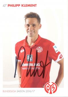 Philipp Klement  2016/2017  FSV Mainz 05   Fußball Autogrammkarte original signiert 