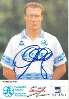 Wolfgang Wolf  1991/1992   Stuttgarter Kickers  Fußball Autogrammkarte original signiert 