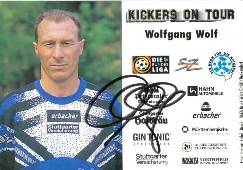 Wolfgang Wolf  1996/1997   Stuttgarter Kickers  Fußball Autogrammkarte original signiert 